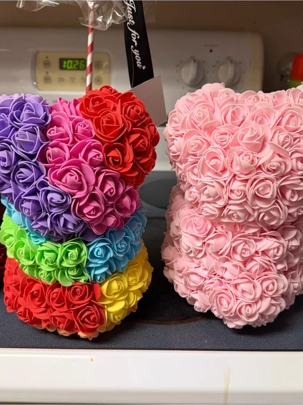 Bundle Artificial Foam Rose Bears and Heart Arrangements